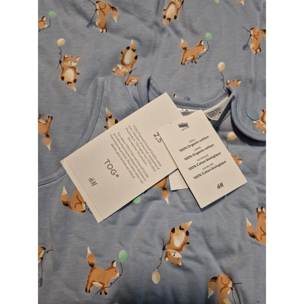 H&M sleepsack size 9-12 months 2.5 tog 100 organic cotton